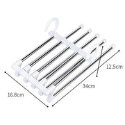 5 in 1 Hanger, Clothes Hanging Stainless Steel, Folding, Closet Organizer Pack of 2