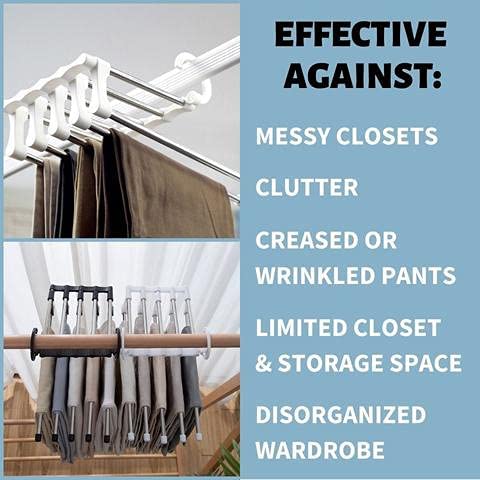 Aarij Mart 5-in-1 Folding Stainless Steel Clothes Hanger, Pack of 2