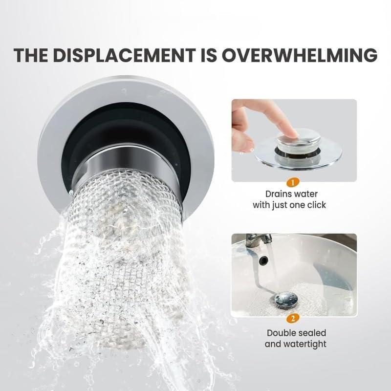 Stainless Steel Sink Hair Filter & Removable Drain Stopper Plug