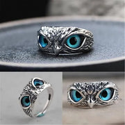 Silver Plated Owl Eye Ring for Men & Women