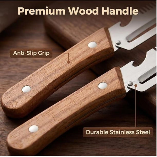 Aarij Mart 3-in-1 Vegetable & Fruit Peeler with Wooden Grip, Pack of 1