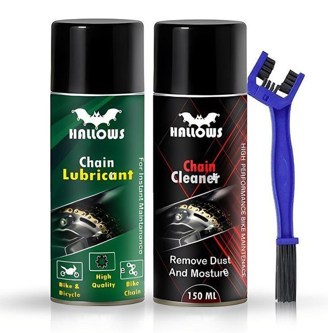 Bike Chain Cleaner, Lubricant and Brush Pack of 3