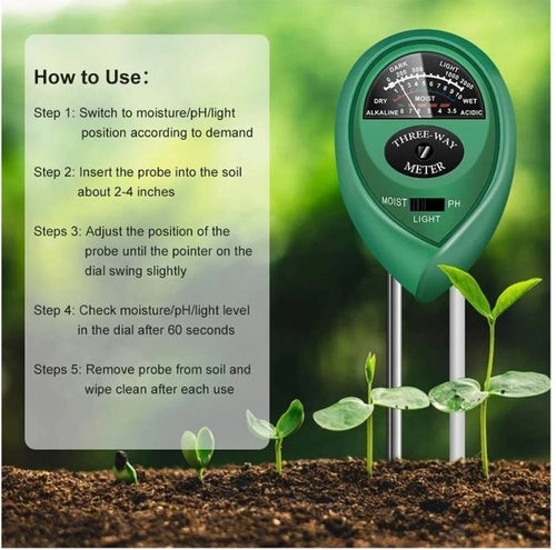 3-in-1 Solar Soil Tester Pack of 2