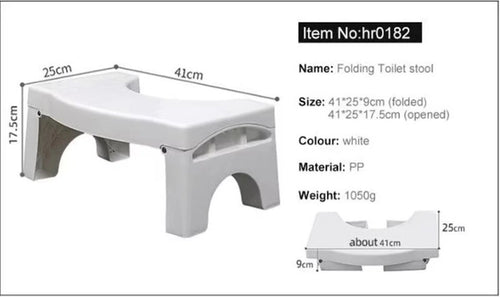 Aarij Mart Foldable Plastic Toilet Stool, White, Pack of 1
