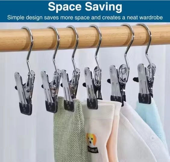 Aarij Mart Stainless Steel Clip Hangers, 10 Pieces (Pack of 1)