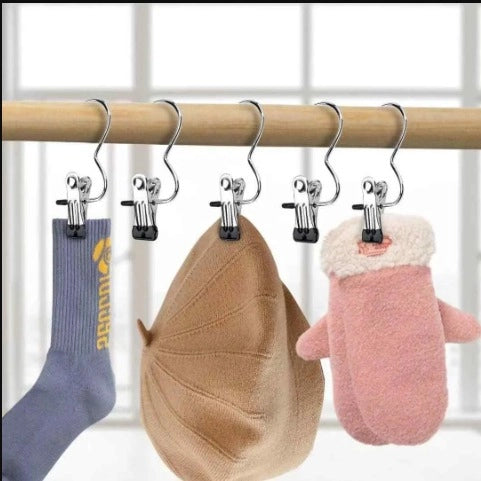 Aarij Mart Stainless Steel Clip Hangers, 10 Pieces (Pack of 1)