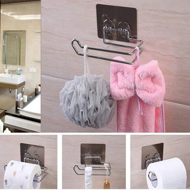 Stainless Steel Wall Mount Self Adhesive Toilet Paper Holder