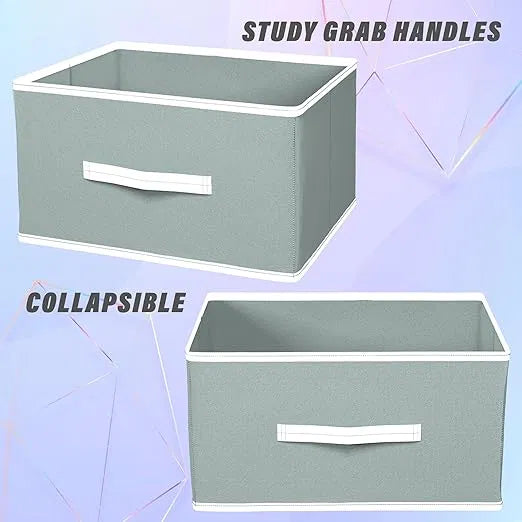 Collapsible Fabric Wardrobe Organizer Storage Boxes, Pack of 3