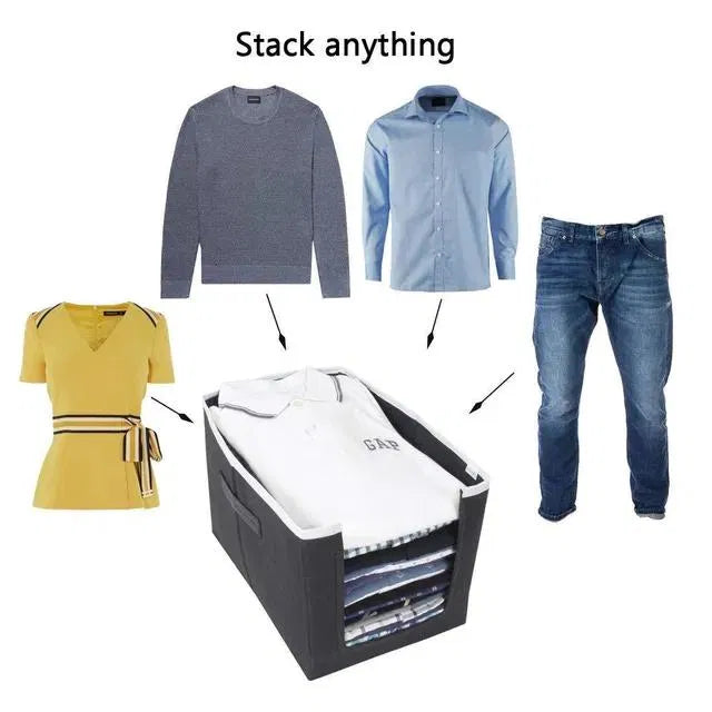 Foldable Shirt & Clothing Organizer Stacker (Pack of 1, Assorted Colour)