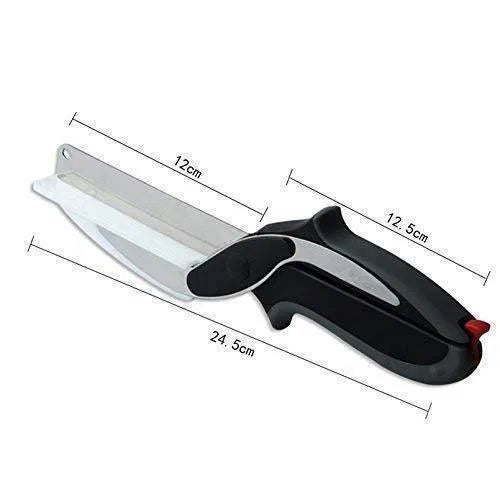 2-in-1 Stainless Steel Cleaver Cutter with Built-In Chopping Board