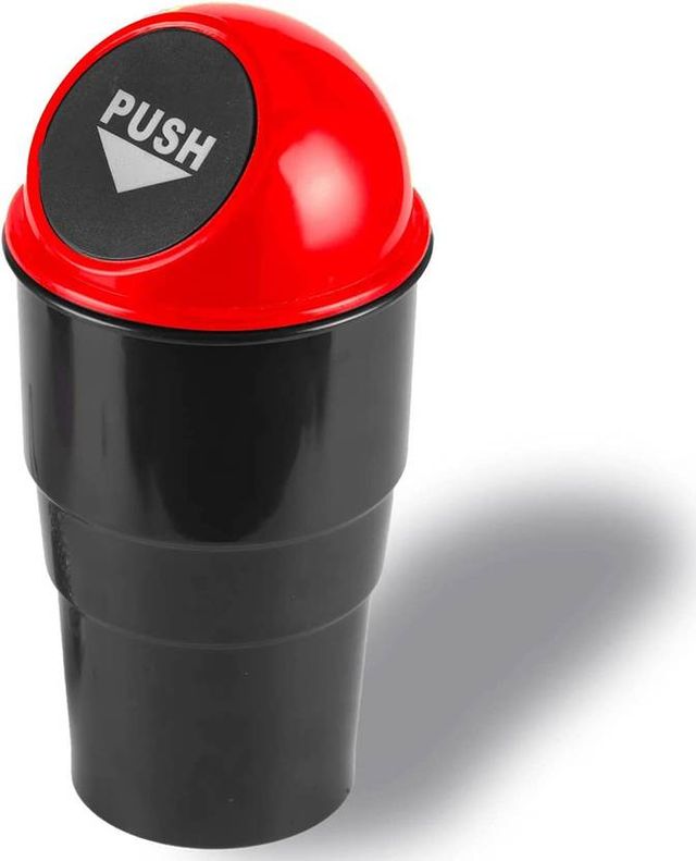 ClickUS Portable Mini Car Trash Can with Leakproof Lid for Car & Office