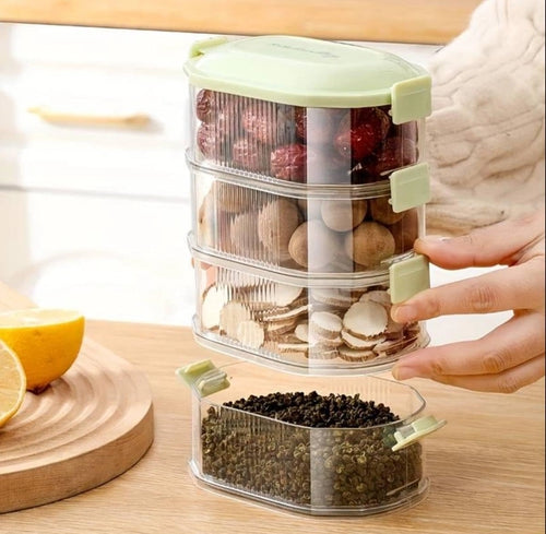 3-Layer Transparent Spice Storage Box