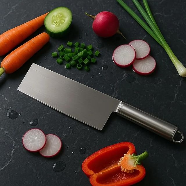 Aarij Mart Stainless Steel Vegetable Cleaver Knife for Kitchen Use, 1 Pc