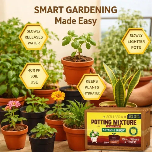 4-in-1 Soilless Potting Mix with Cocopeat, Vermiculite & Neem Khad, 4 x 100g