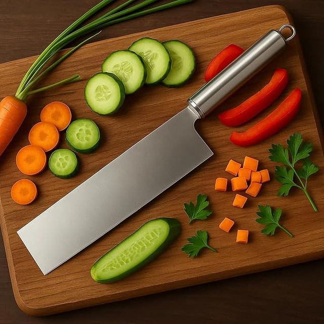 Aarij Mart Stainless Steel Vegetable Cleaver Knife for Kitchen Use, 1 Pc