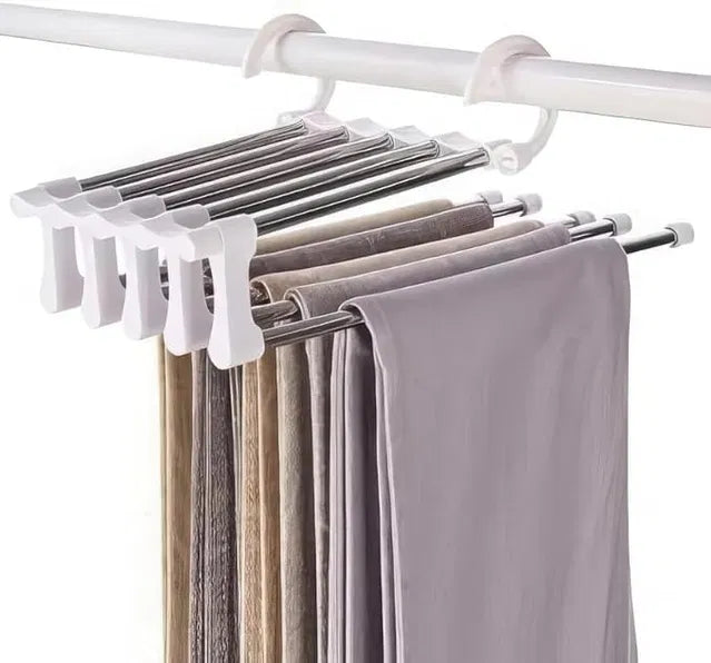 Aarij Mart 5-in-1 Foldable Stainless Steel Clothes Hanger