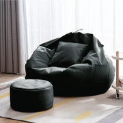 Cozy Rabbit 3-Piece Filled Bean Bag Combo with Footrest & Cushion in Grey