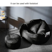 Cozy Rabbit 3-Piece Filled Bean Bag Combo with Footrest & Cushion in Black - view 2