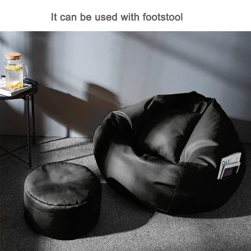 Cozy Rabbit 3-Piece Filled Bean Bag Combo with Footrest & Cushion in Black - view 2