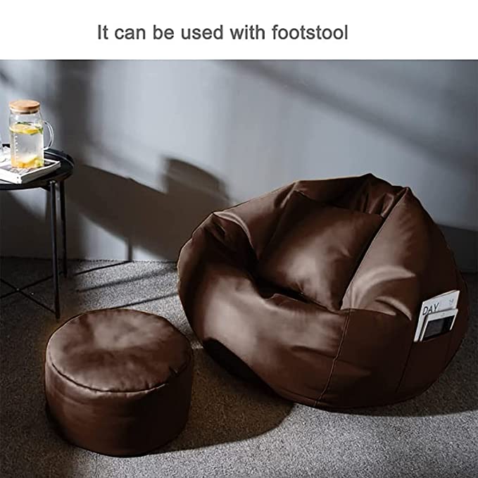 Cozy Rabbit 3-Piece Filled Bean Bag Combo with Footrest & Cushion in Brown - view 2