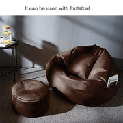 Cozy Rabbit 3-Piece Filled Bean Bag Combo with Footrest & Cushion in Brown - view 2