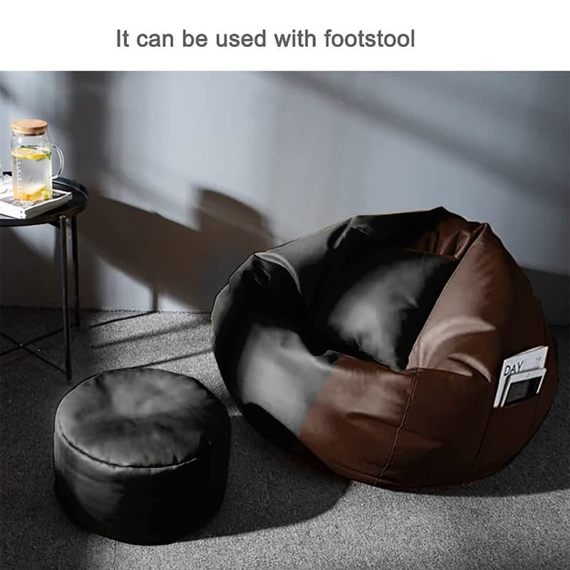Cozy Rabbit 3-Piece Filled Bean Bag Combo with Footrest & Cushion in Black Brown - view 2