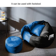 Cozy Rabbit 3-Piece Filled Bean Bag Combo with Footrest & Cushion in Blue Black - view 2