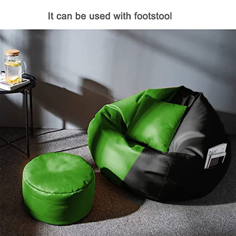 Cozy Rabbit 3-Piece Filled Bean Bag Combo with Footrest & Cushion in Green Black - view 2