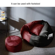 Cozy Rabbit 3-Piece Filled Bean Bag Combo with Footrest & Cushion in Maroon Black - view 2
