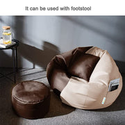 Cozy Rabbit 3-Piece Filled Bean Bag Combo with Footrest & Cushion in Cream & Brown - view 2