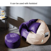 Cozy Rabbit 3-Piece Filled Bean Bag Combo with Footrest & Cushion in Cream & Purple - view 3