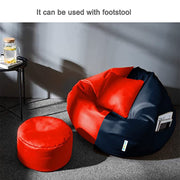 Cozy Rabbit 3-Piece Filled Bean Bag Combo with Footrest & Cushion in Navy & Red - view 3