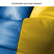 Cozy Rabbit 3-Piece Filled Bean Bag Combo with Footrest & Cushion in Yellow & Blue - view 2