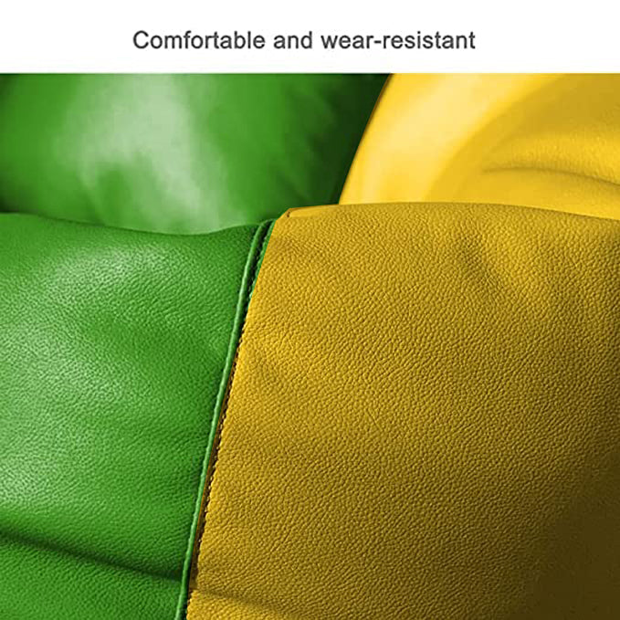 Cozy Rabbit 3-Piece Filled Bean Bag Combo with Footrest & Cushion in Yellow & Green - view 2