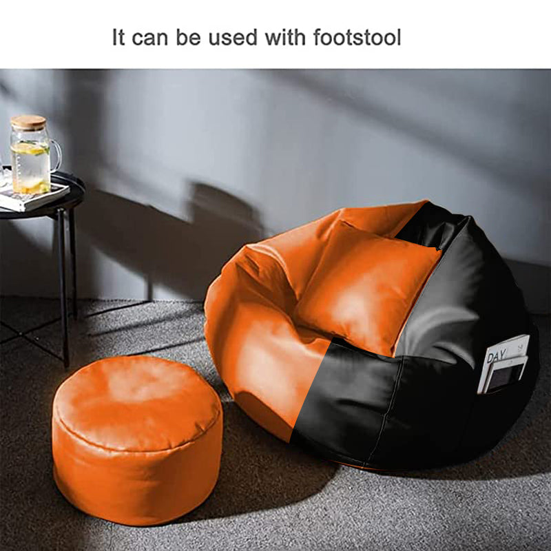 Cozy Rabbit 3-Piece Filled Bean Bag Combo with Footrest & Cushion in Orange & Black - view 2