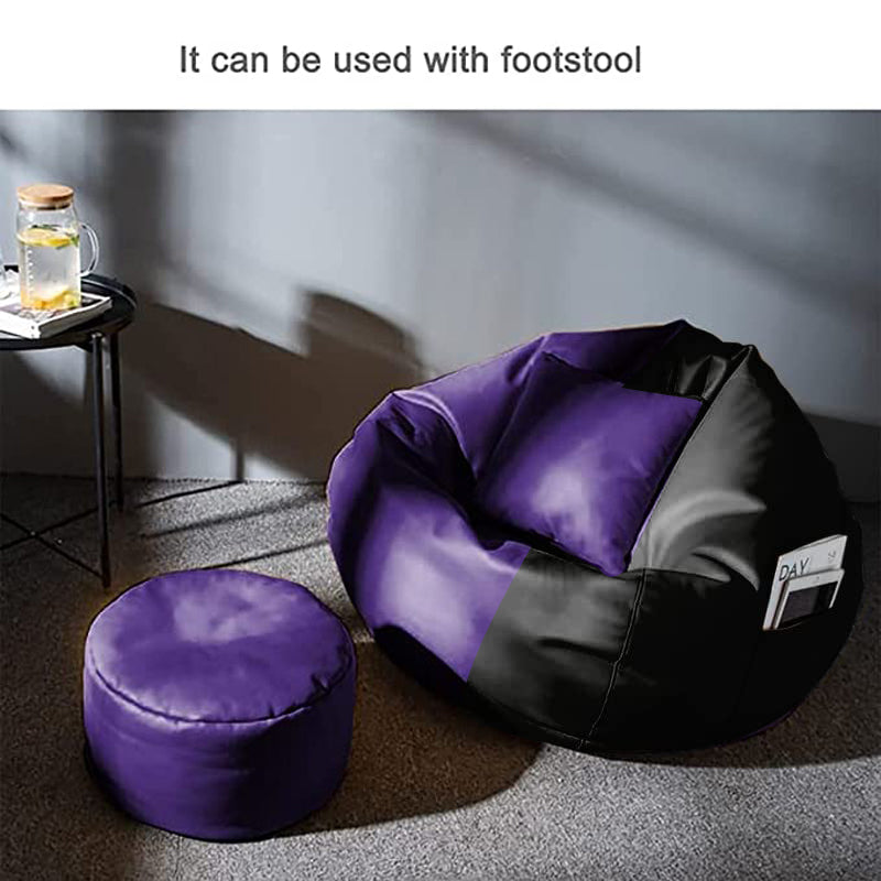 Cozy Rabbit 3-Piece Filled Bean Bag Combo with Footrest & Cushion in Purple & Black - view 2
