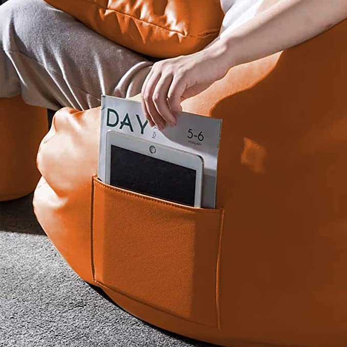 Cozy Rabbit 3-Piece Filled Bean Bag Combo with Footrest & Cushion in Orange - view 4