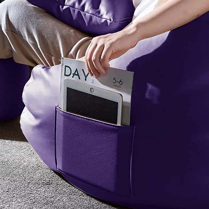 Cozy Rabbit 3-Piece Filled Bean Bag Combo with Footrest & Cushion in Purple - view 2