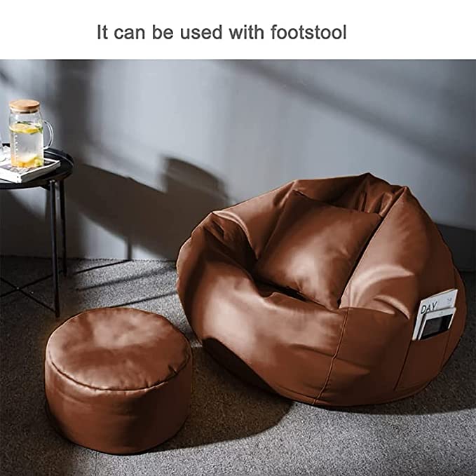 Cozy Rabbit 3-Piece Filled Bean Bag Combo with Footrest & Cushion in Tan - view 3