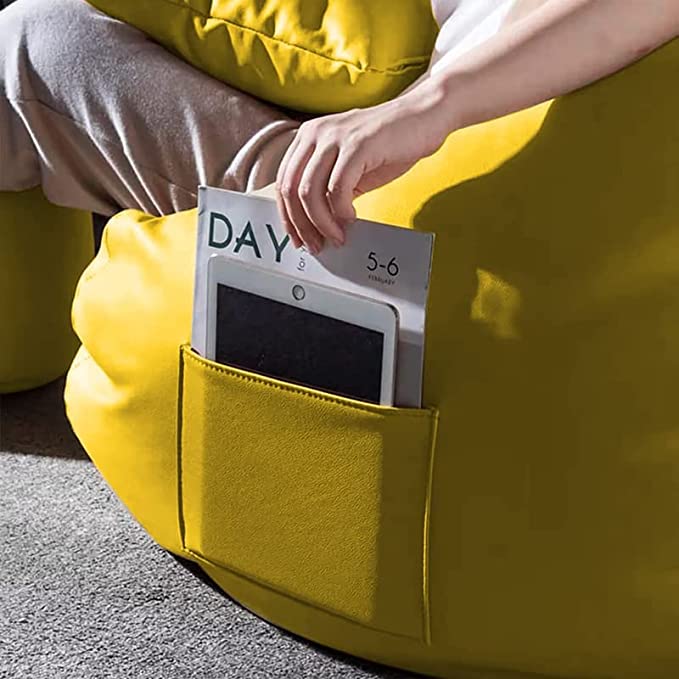 Cozy Rabbit 3-Piece Filled Bean Bag Combo with Footrest & Cushion in Yellow - view 2